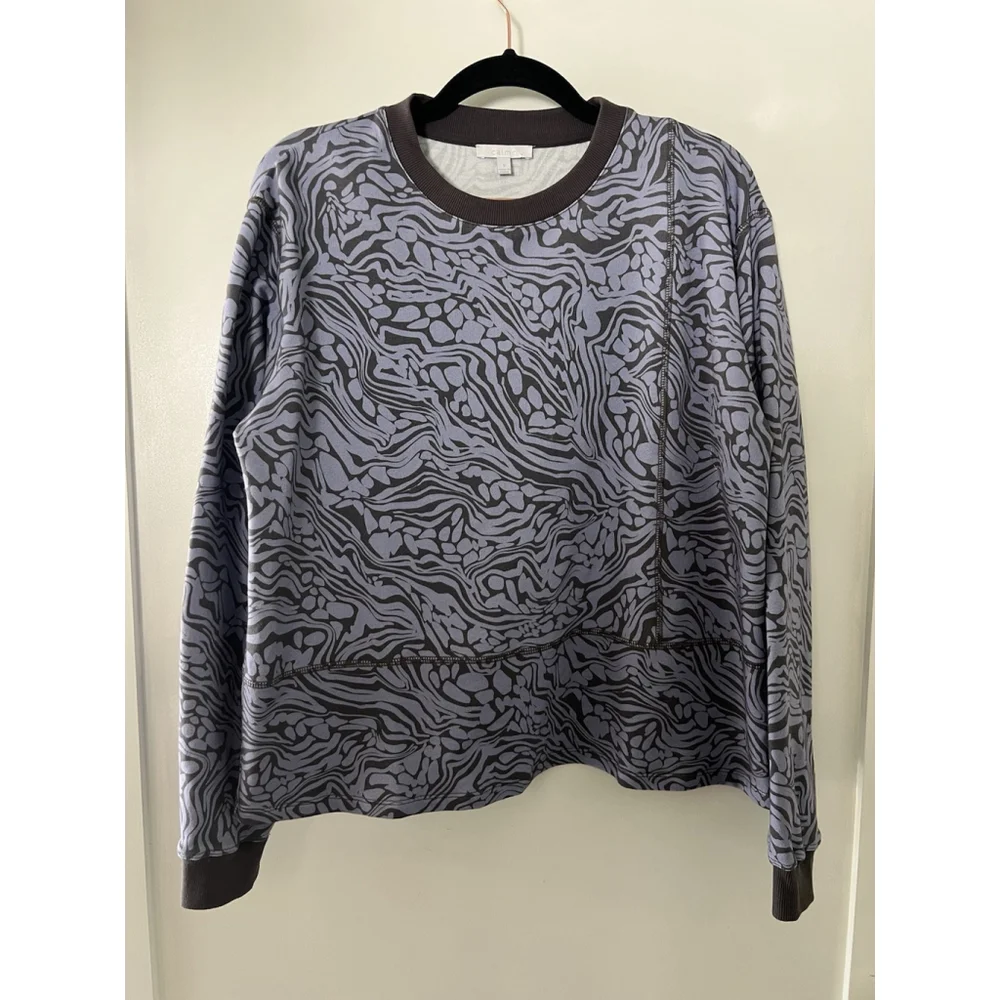 Johnny Was‎ Calme Seamed Oversized Pullover Blue Patterned Size Small NWOT $178